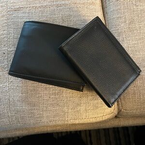 Buxton Black Leather Wallet Set of 2 - NWOT